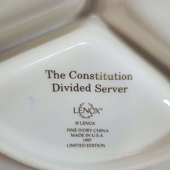 Lenox The Constitution Divided Server Fine Ivory China Limited 1997 Floral - Picture 5 of 8